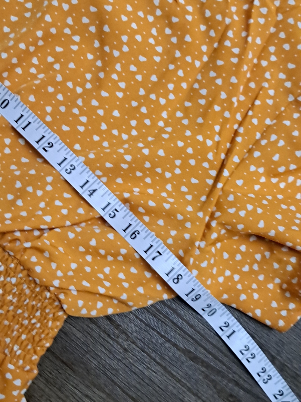 Mustard Yellow Heart Print Dress | Fits Women's Size 12 | Lightweight New - Picture 10 of 13